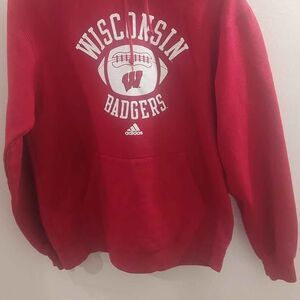 Adidas Wisconsin Badgers Red Pullover Hoodie Men’s Medium